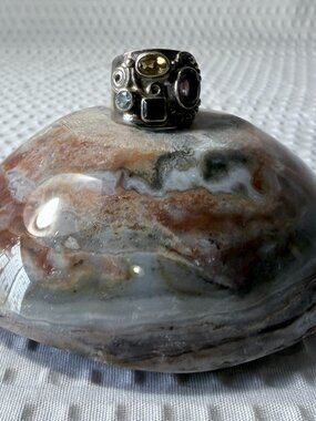 Gemstone and Sterling Silver Ring Size 5.5